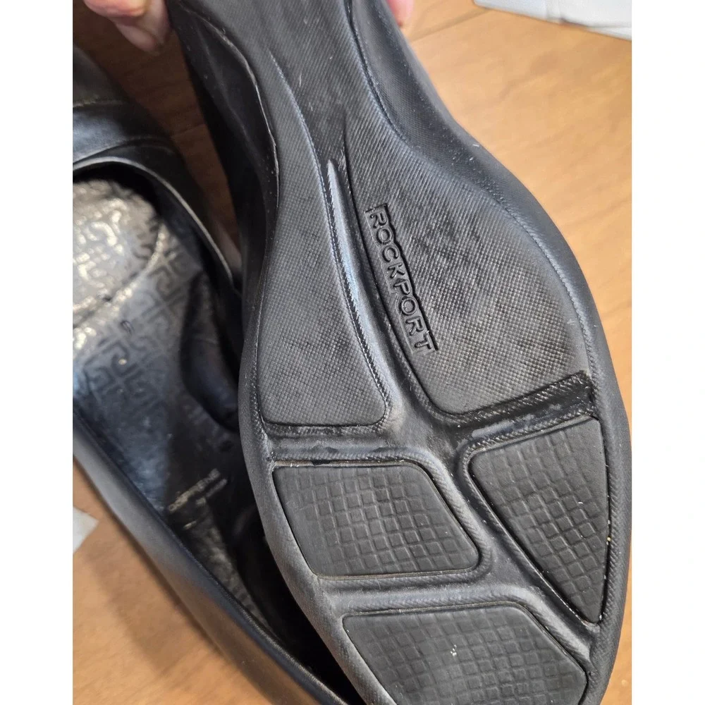 Rockport Sz 8.5‎ adiPrene by Adidas Black Leather Buckle Block Heel Dress Pumps